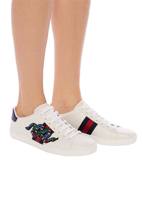 gucci ace sneakers snake replica|gucci ace embellished leather sneakers.